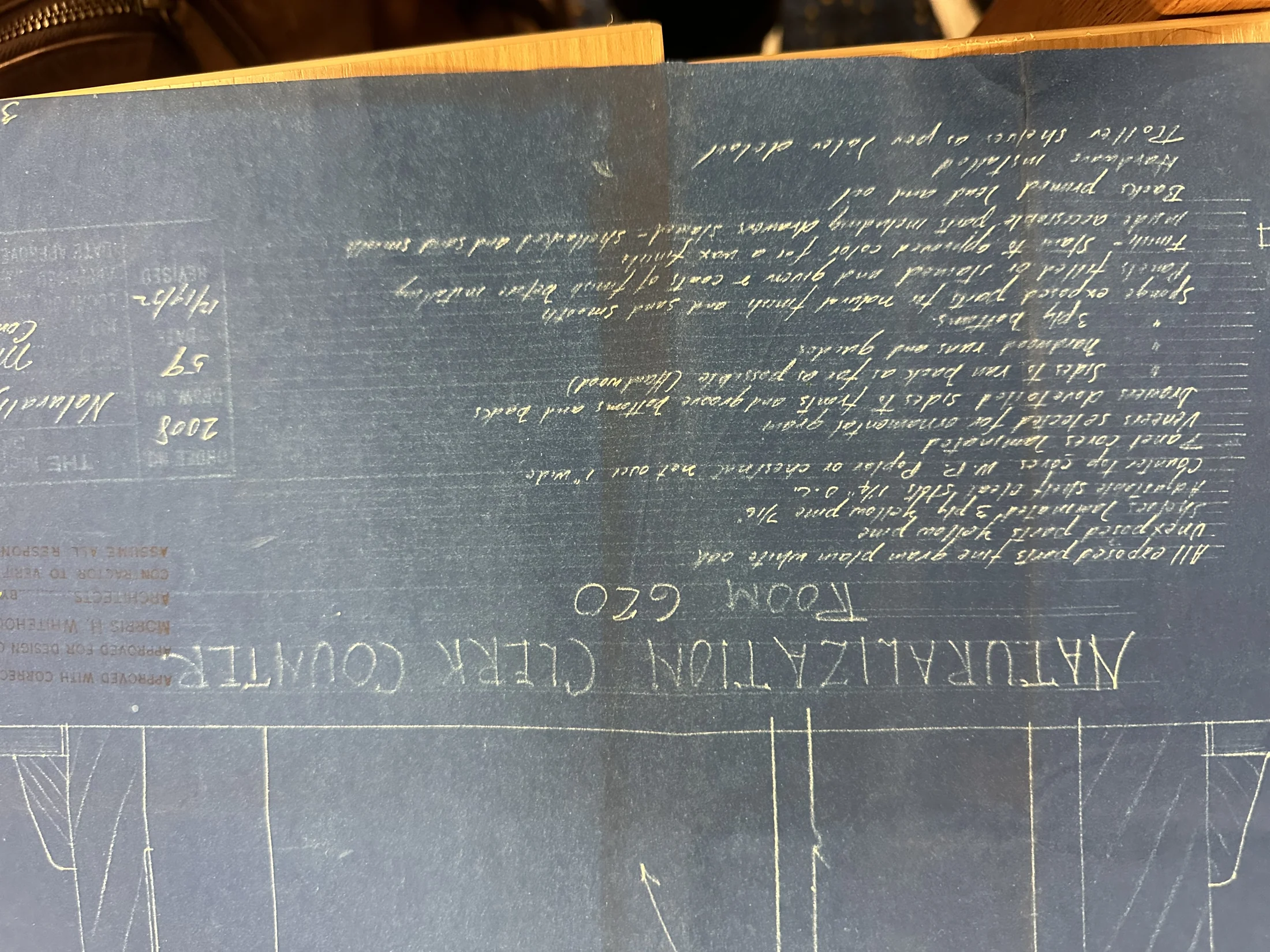 Naturalization Clerk counter—specification close-up