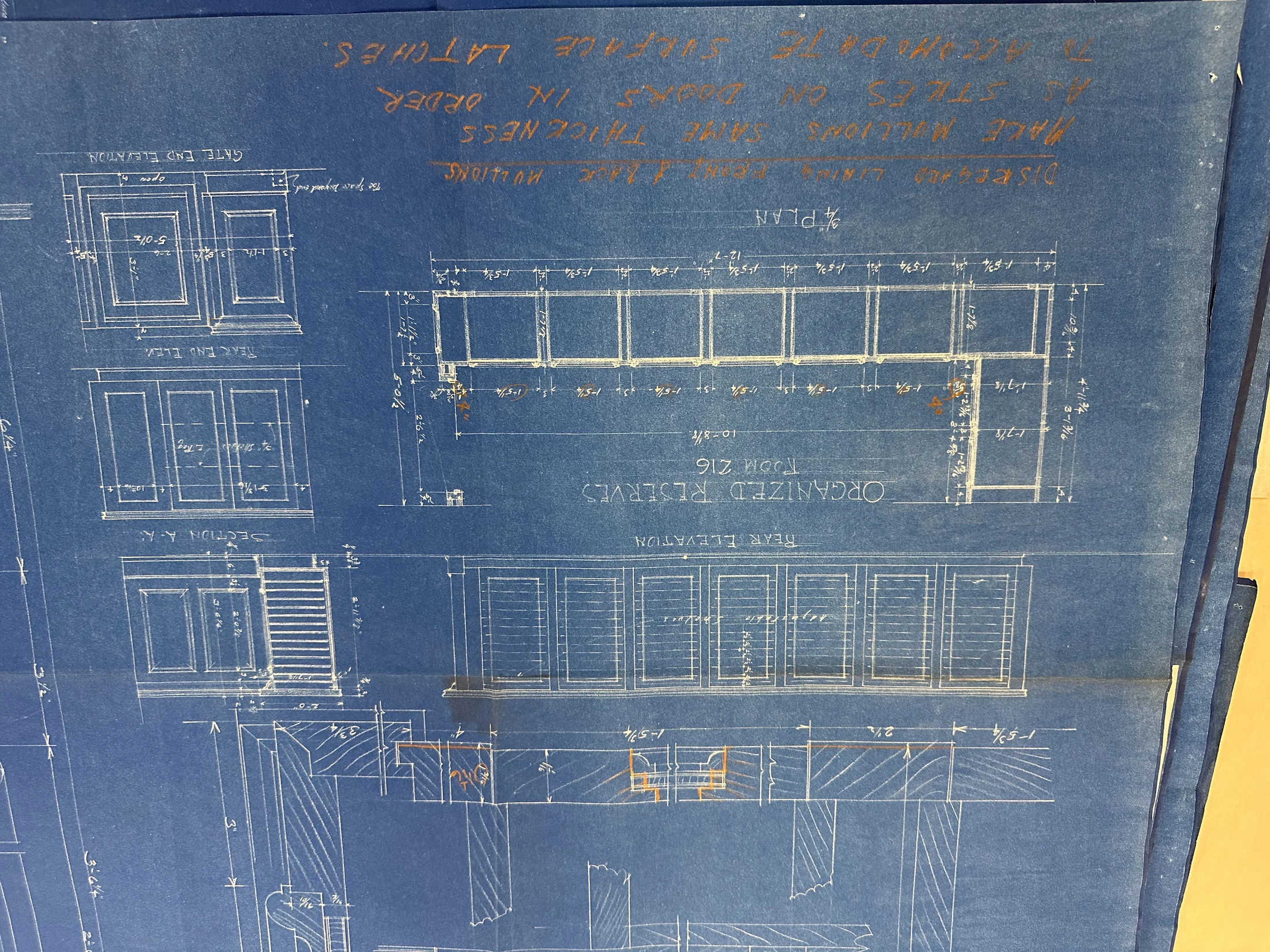 Organized Reserves casework—elevation/detail view