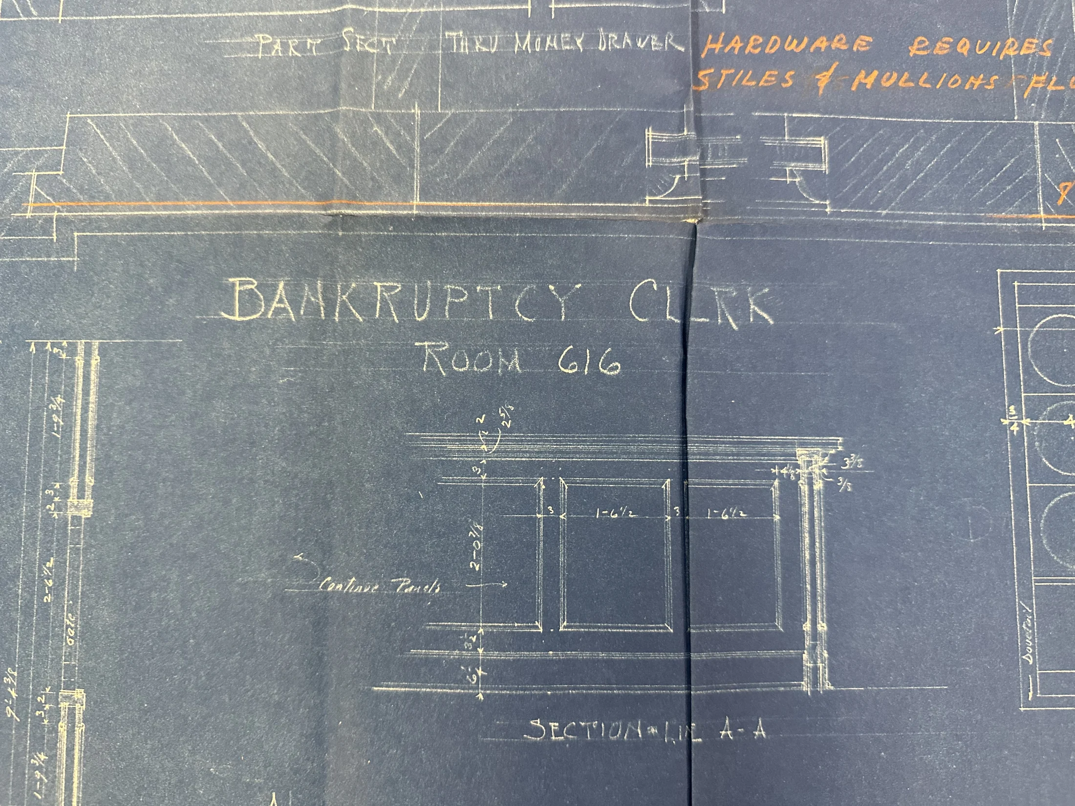 Bankruptcy Clerk counter—section and money drawer