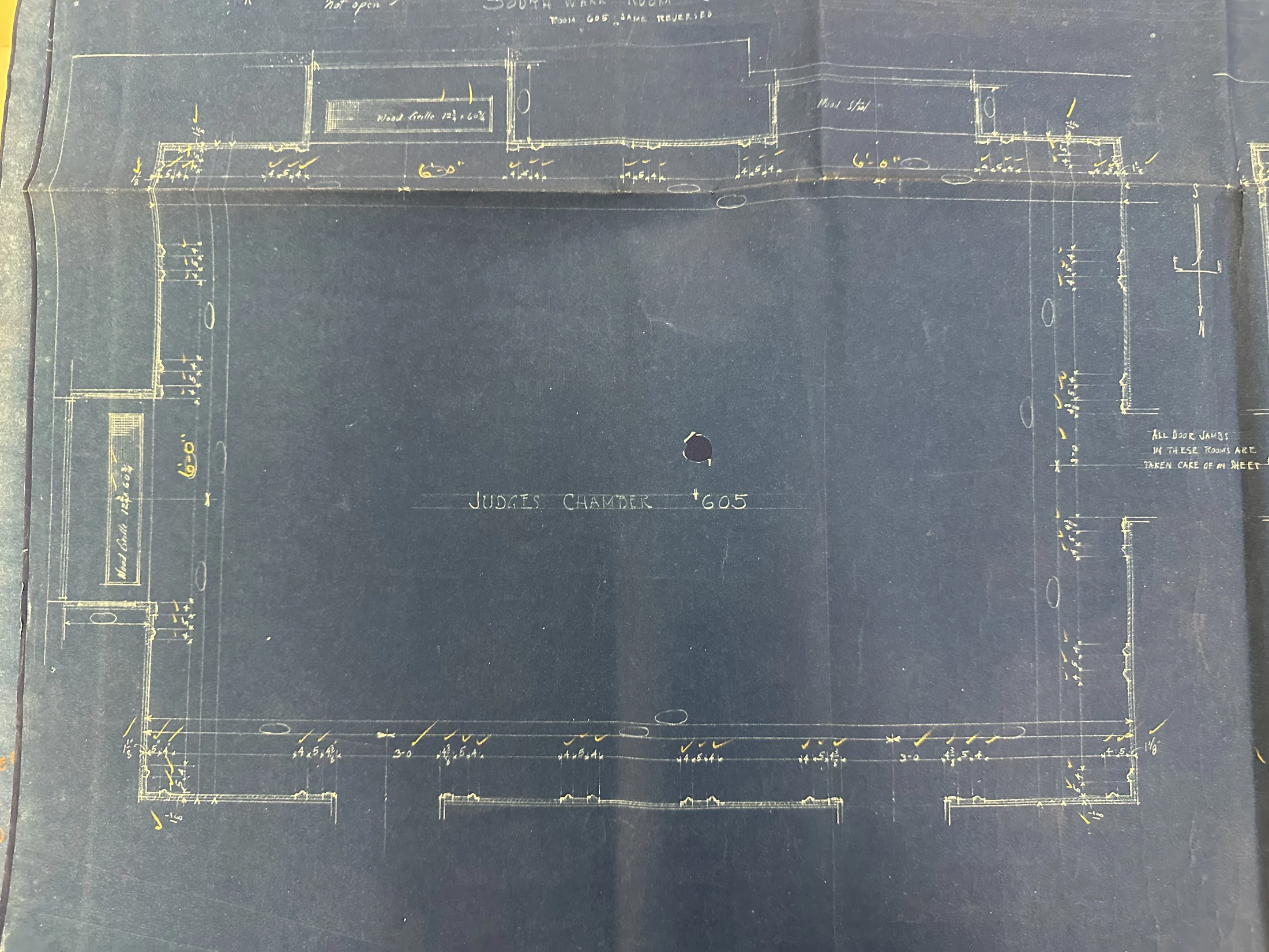 Judge’s Chamber, Room 605—plan/detail close-up
