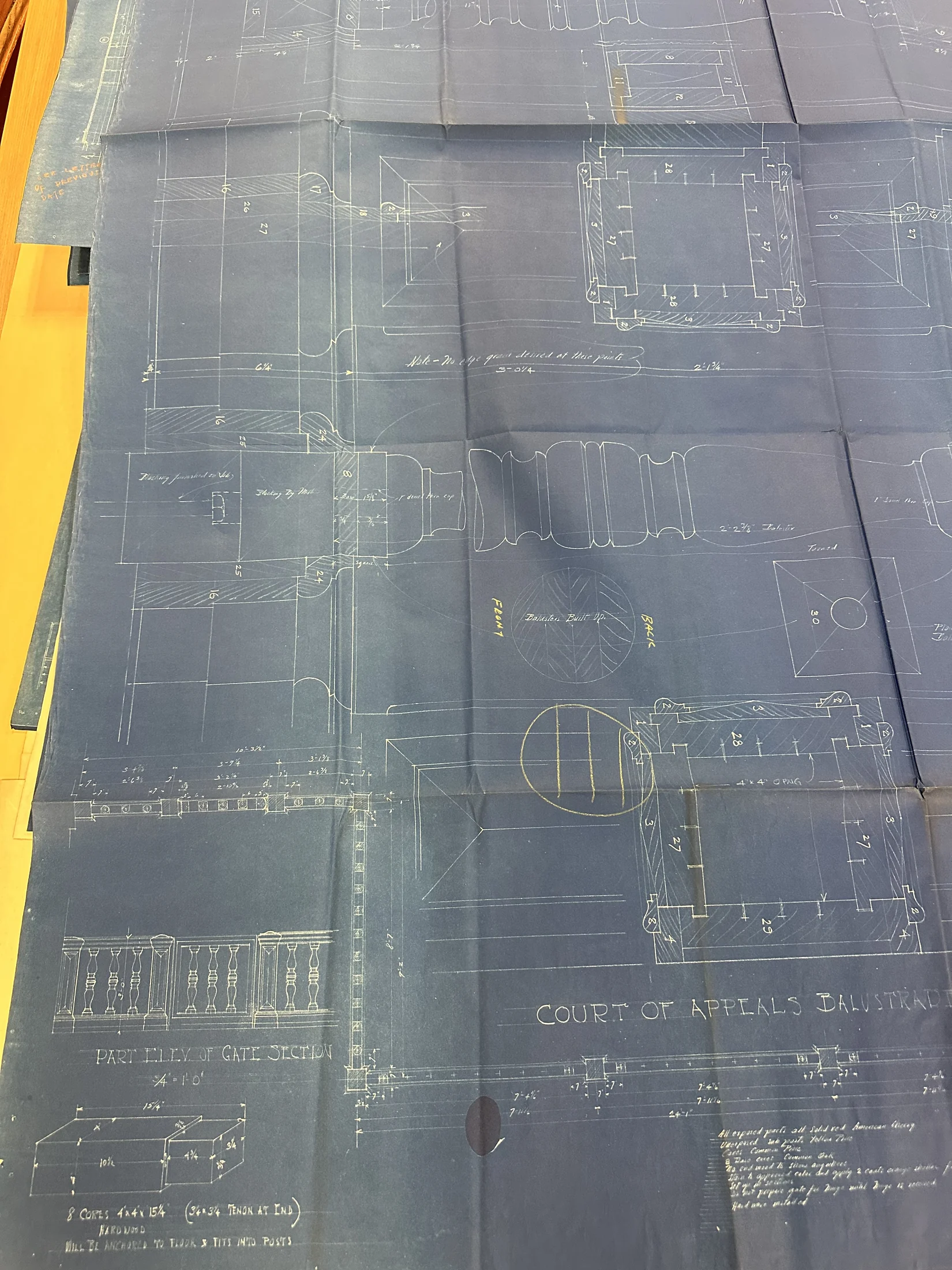 Court of Appeals balustrade—construction notes