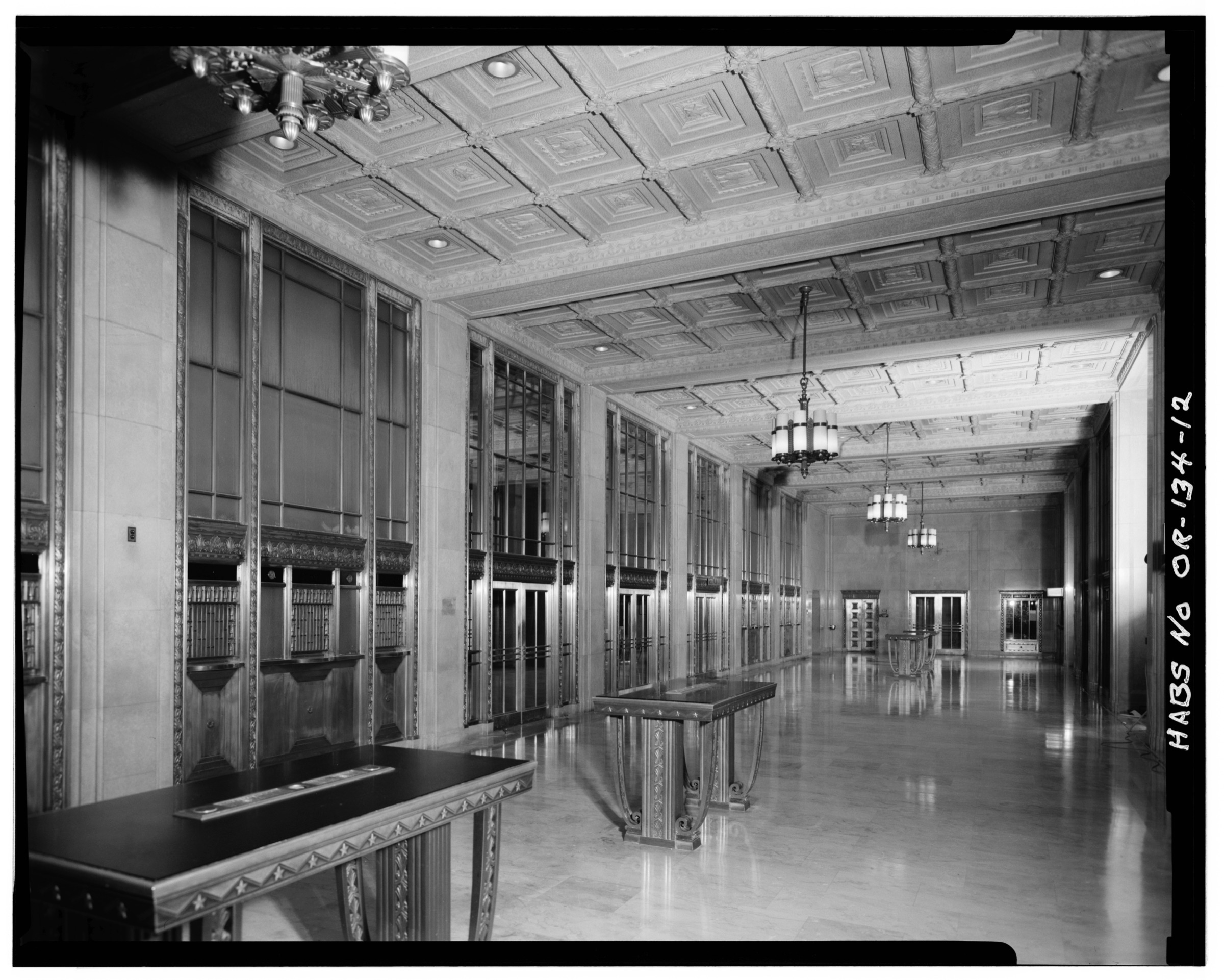 Main lobby, looking northeast — HABS documentation photograph