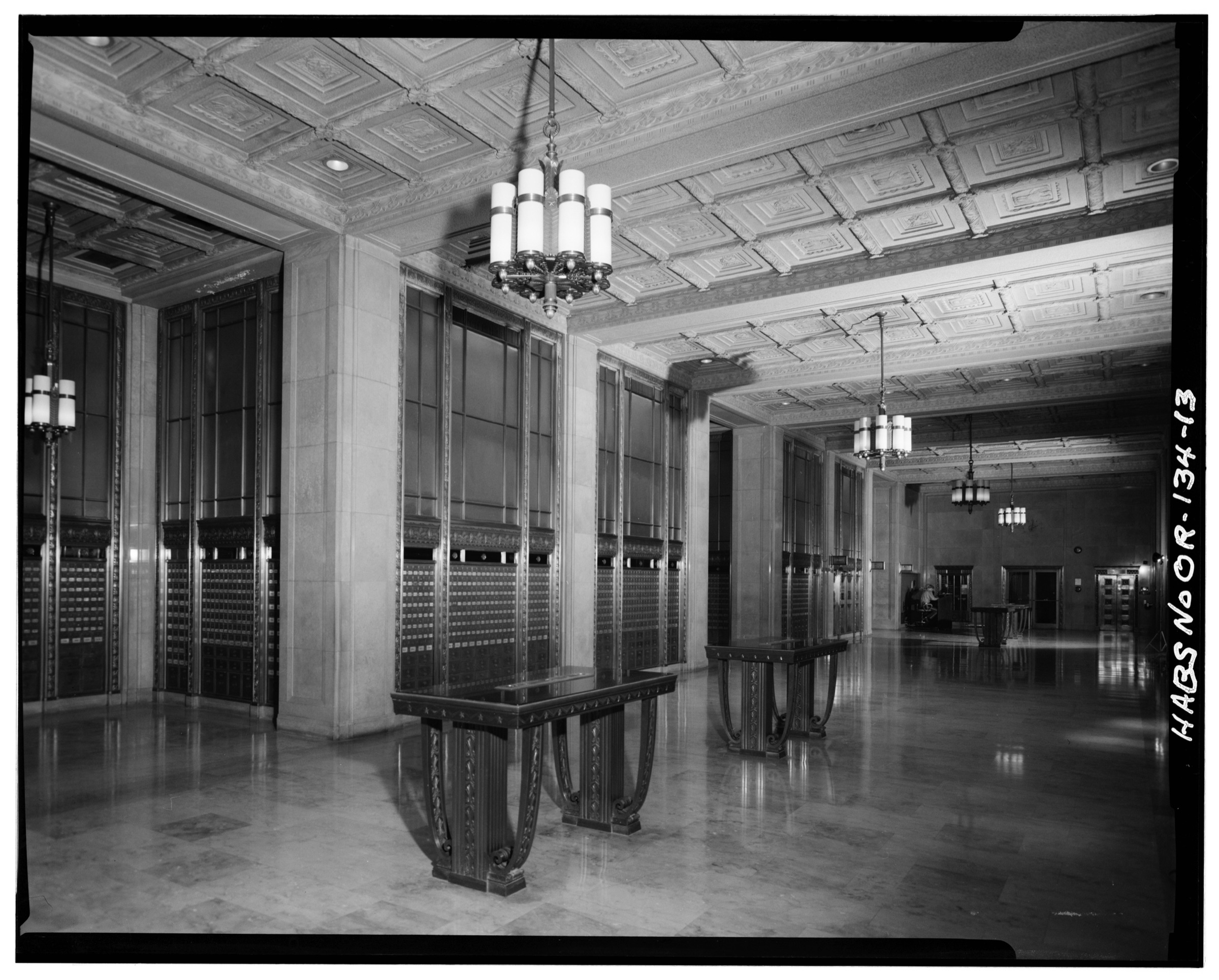 Main lobby, looking southwest — HABS documentation photograph