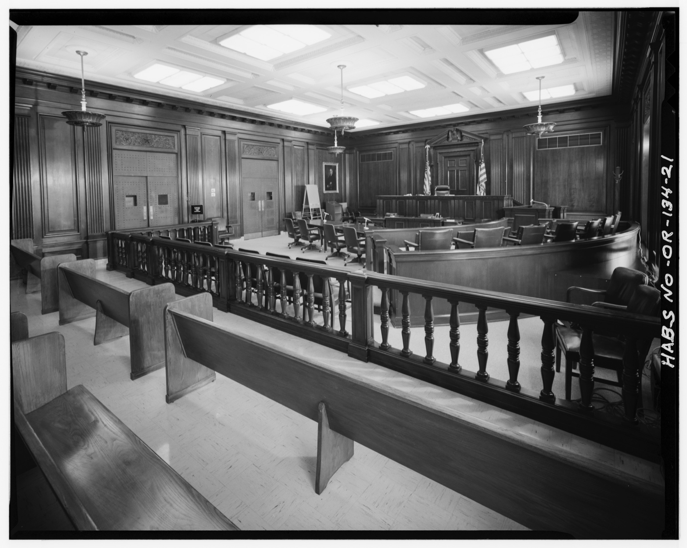 Courtroom, seventh floor — HABS documentation photograph
