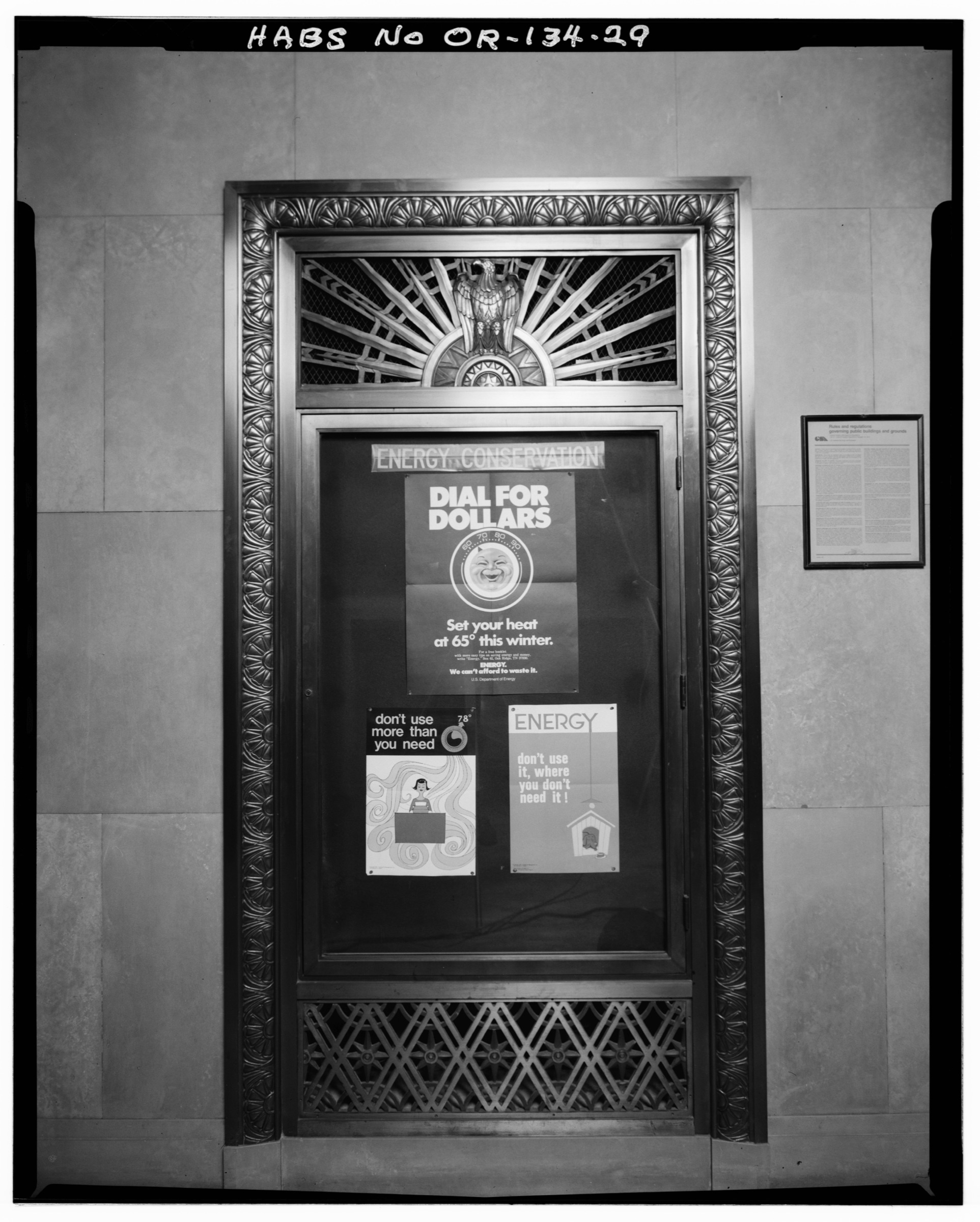 Bulletin board — HABS documentation photograph