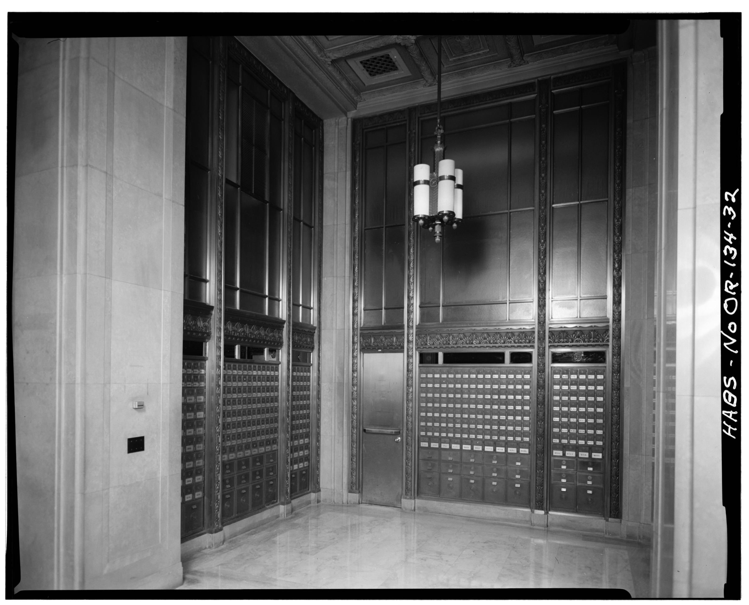 Lockboxes, center section bays (view 1) — HABS documentation photograph