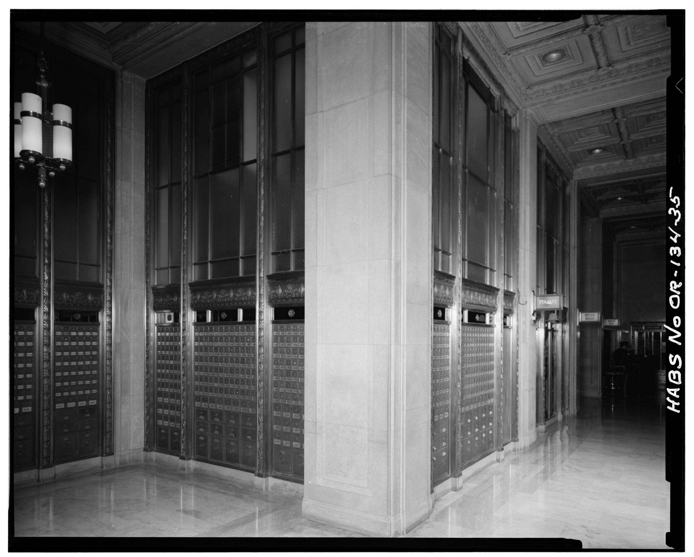 Lockboxes, west area bays — HABS documentation photograph